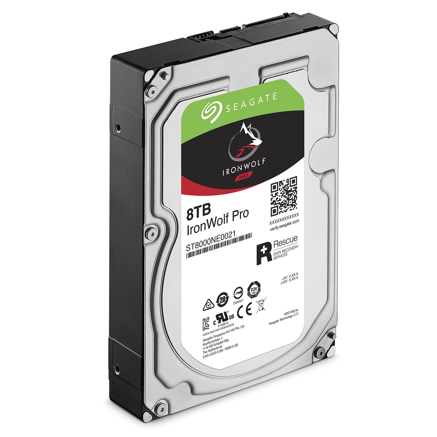 Refurbished Seagate IronWolf Pro 8 TB NAS RAID Internal Hard Drive - 7,200 RPM SATA 6 Gb/s 3.5-inch (ST8000NE0021)