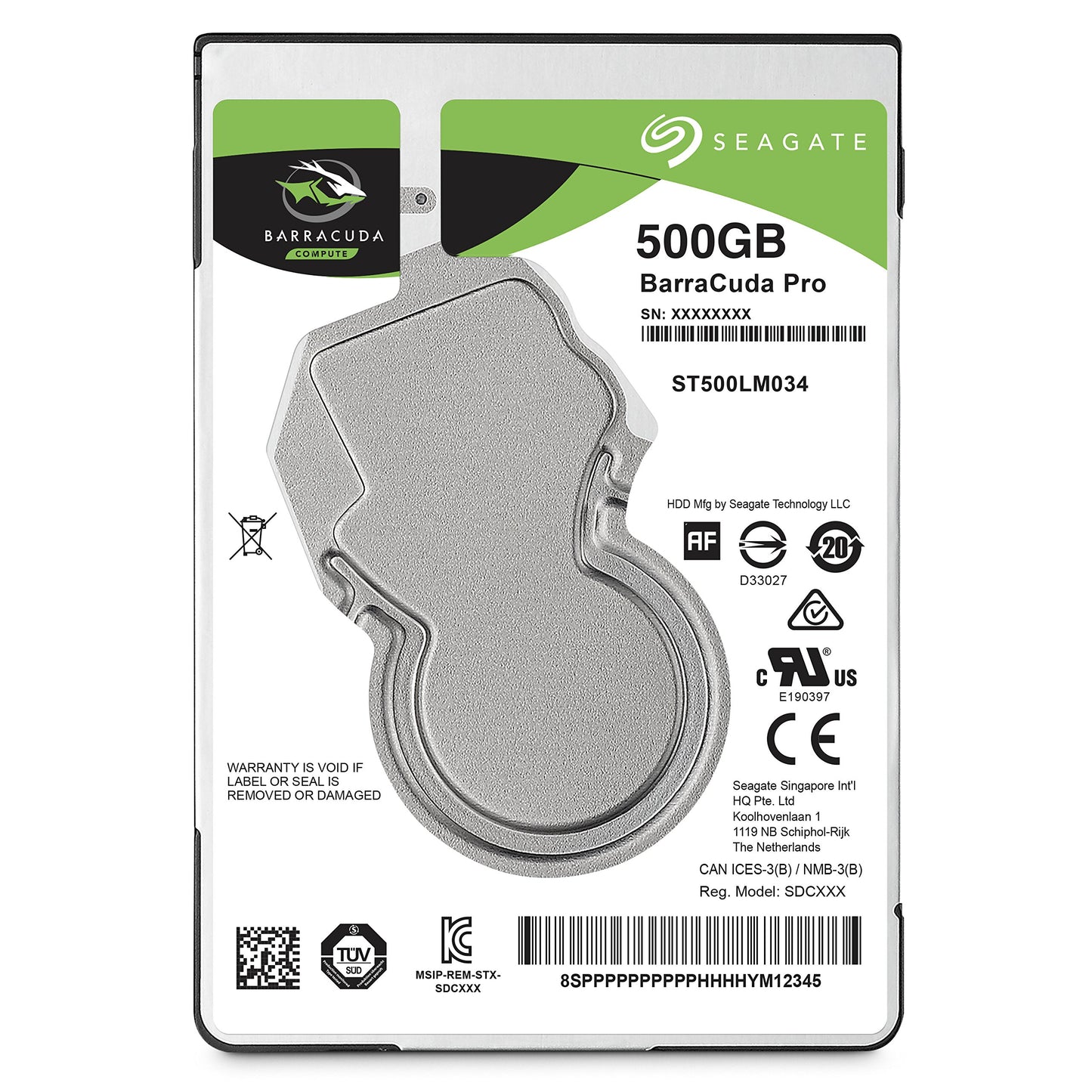 Seagate BarraCuda Pro 500GB Internal Hard Drive Performance HDD - 2.5 Inch SATA 6Gb/s 7200 RPM 128MB Cache for Computer Desktop PC Laptop, Data Recovery (ST500LM034)