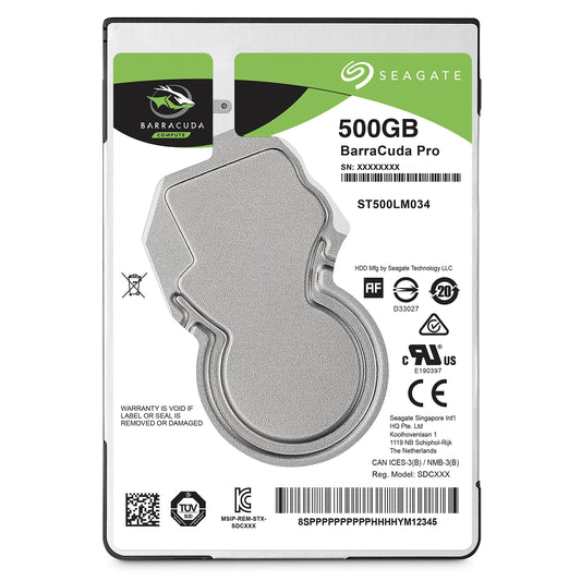 Seagate BarraCuda Pro 500GB Internal Hard Drive Performance HDD - 2.5 Inch SATA 6Gb/s 7200 RPM 128MB Cache for Computer Desktop PC Laptop, Data Recovery (ST500LM034)