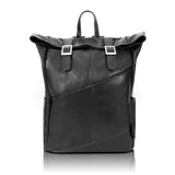 McKlein Pebble Grain Calfskin Leather, Dual Access Laptop Backpack, Black (88735)