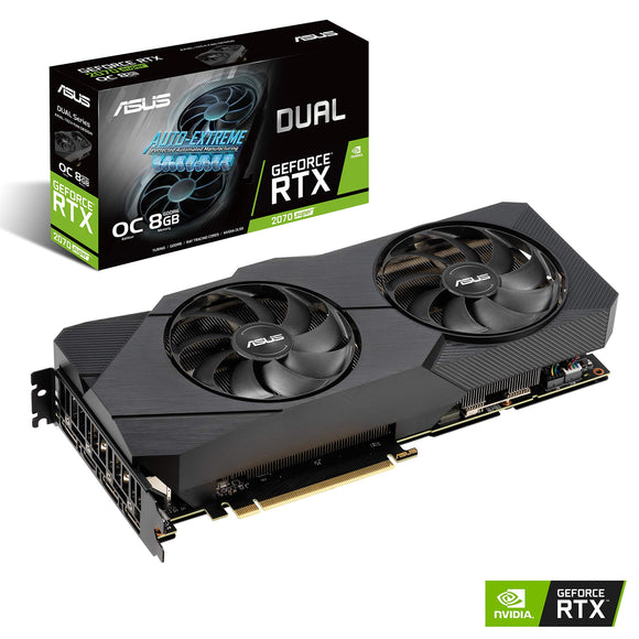 ASUS GeForce RTX 2070 Super Overclocked 8G EVO GDDR6 Dual-Fan Edition VR Ready HDMI DisplayPort Gaming Graphics Card (DUAL-RTX-2070S-O8G-EVO)