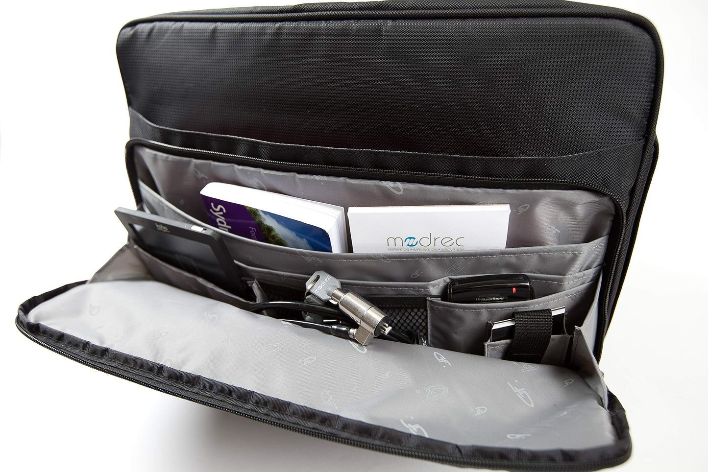 Lightweight 16 Inch Laptop Messenger Bag - Agon by Gino Ferrari with Padded 16" Laptop & 14" Ipad Compartment | Business Pilot Case, Black Satchel with Webbing Strap 1kg (GF1025)