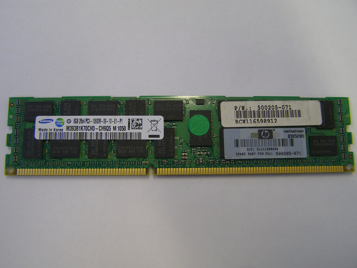 HP 8GB 2Rx4 PC3-10600R-9 Kit