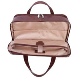 McKlein Top Grain Cowhide Leather, Dual Compartment Laptop Briefcase, Brown (88564)