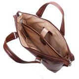 McKlein Arcadia, Top Grain Cowhide Leather, Slim Laptop Briefcase, Brown (88764)