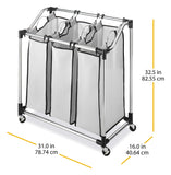 Open Box Whitmor 6862-3260 Chrome Laundry Sorter with Foam Mesh Bags