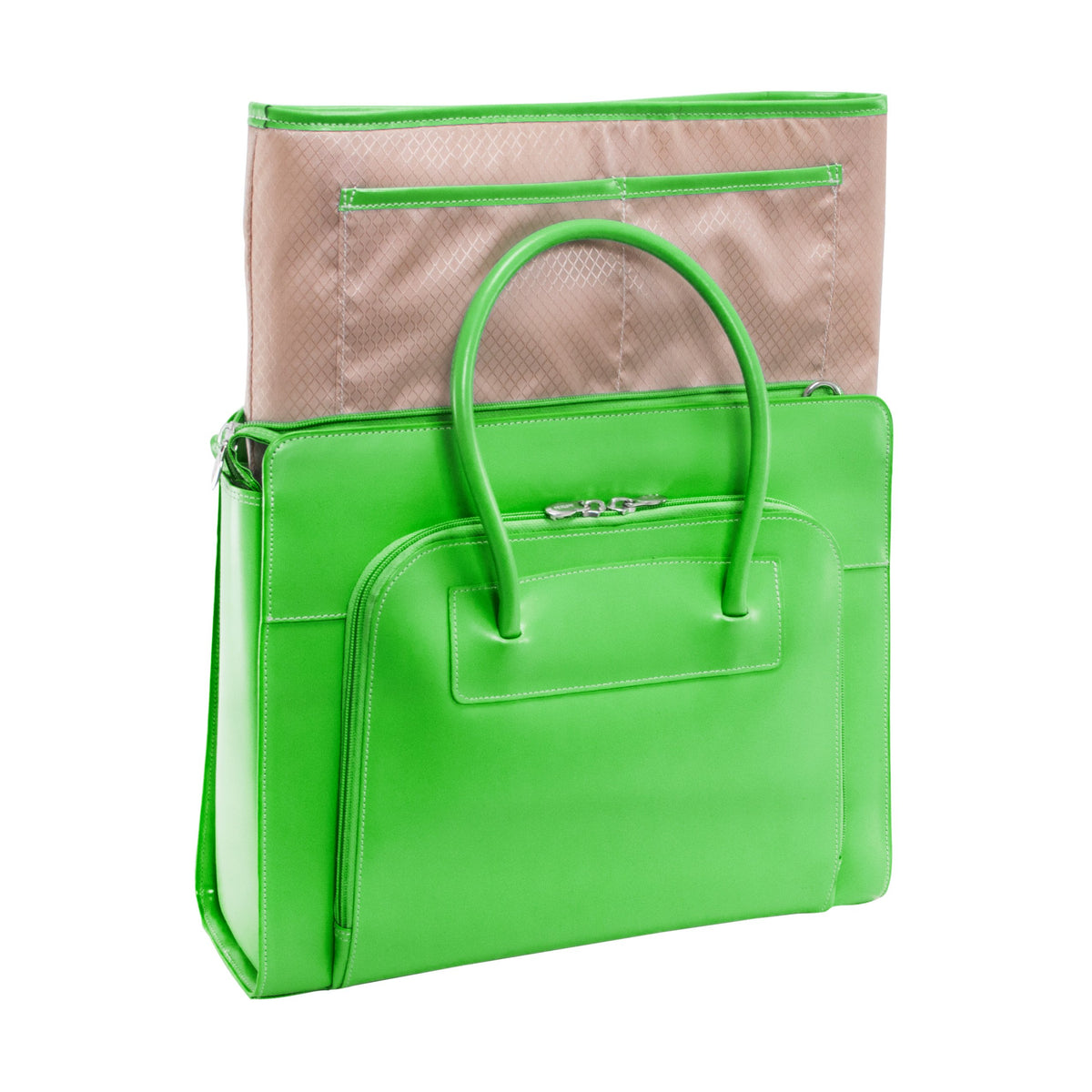 McKleinUSA 94331 LAKE FOREST Leather Women's Case with Removable Sleeve, Green