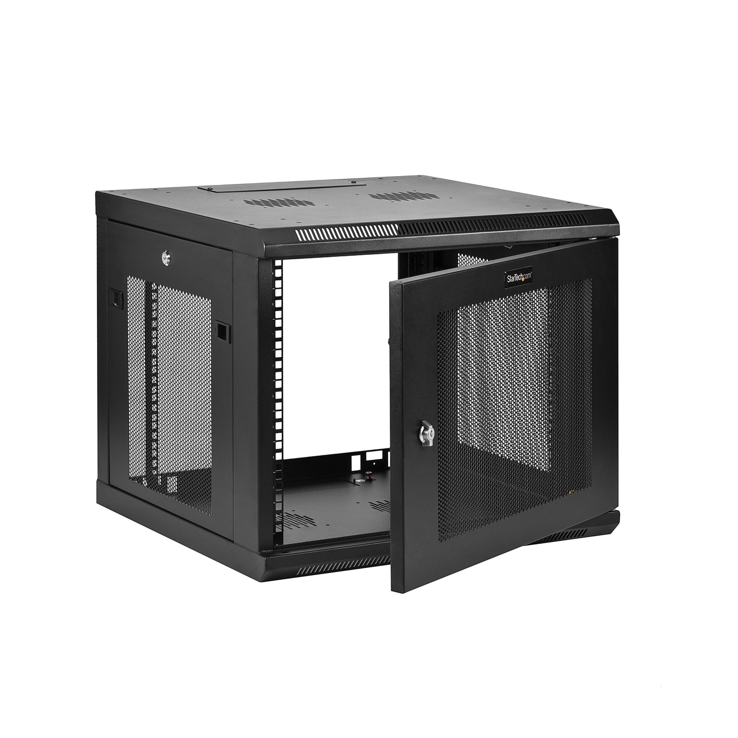 StarTech.com 9U Wall Mount Server Rack Cabinet - 4-Post Adjustable Depth (2" to 19") Network Equipment Enclosure with Cable Management (RK920WALM)