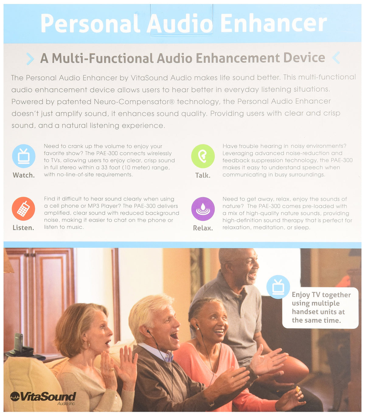 Open Box Vitasound Personal Audio Enhancer Blue (PAE-300B)