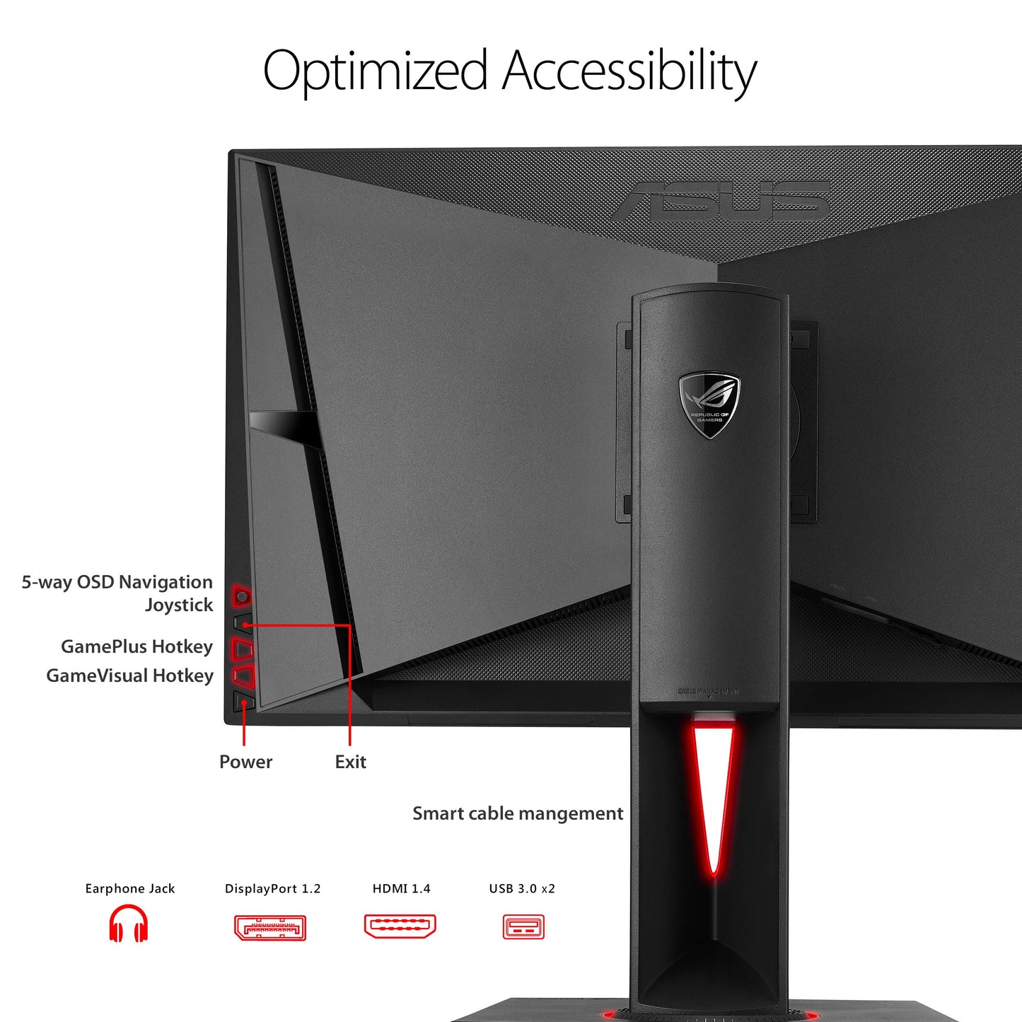 ASUS ROG Swift PG278QR 27" Gaming Monitor 1440p 1ms 165Hz DP HDMI G-SYNC Eye Care