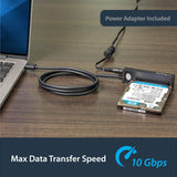 STARTECH USB312SAT3 USB 3.1 (10 Gbps) Adapter Cable for 2.5in and 3.5in SATA SSD/HDD Drives - Supports SATA III - Tool-free Cable-style Adapter, Black