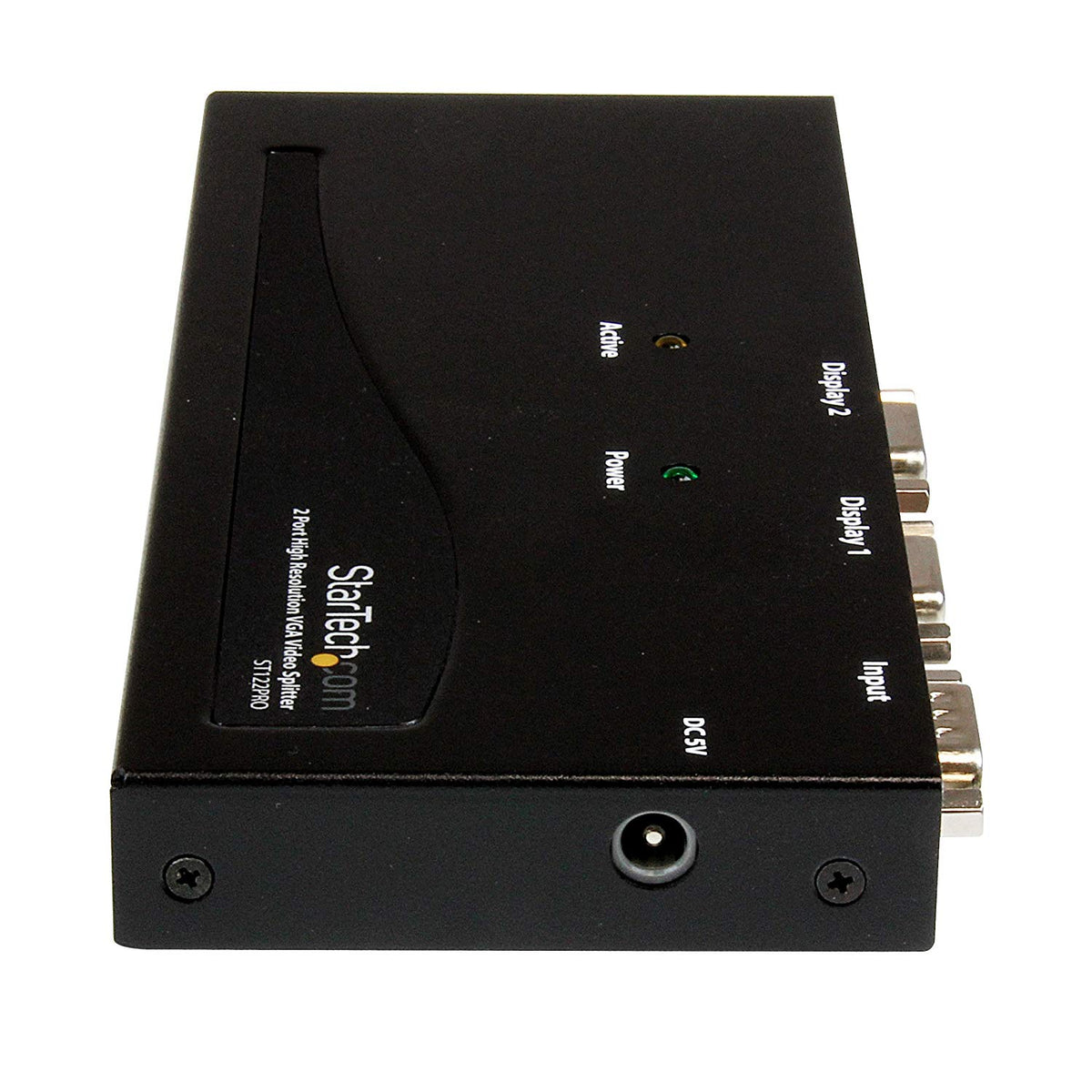 StarTech.com 2 Port High Resolution VGA Video Splitter with Built-in video Amplifier - 350 MHz - VGA Video Splitter 1 x 2 - 2048x1536 80Hz (ST122PRO)