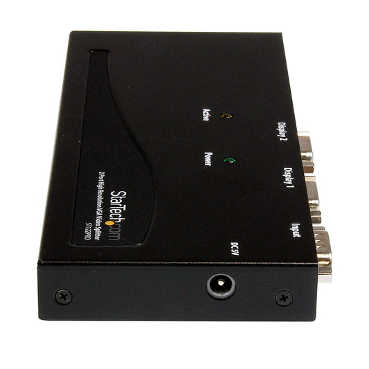 StarTech.com 2 Port High Resolution VGA Video Splitter with Built-in video Amplifier - 350 MHz - VGA Video Splitter 1 x 2 - 2048x1536 80Hz (ST122PRO)