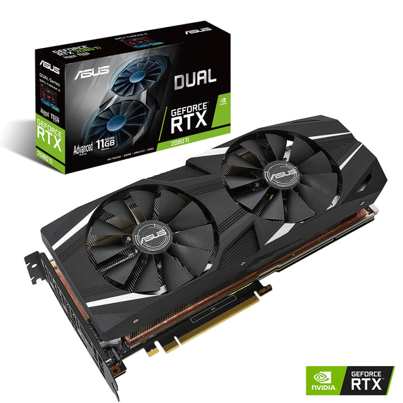 ASUS Dual RTX2080TI Advanced Edition 11G VR Ready Gaming Graphics Card - Turing Architecture (Dual RTX2080TI-A11G)
