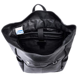 McKlein Pebble Grain Calfskin Leather, Dual Access Laptop Backpack, Black (88735)
