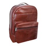 McKlein Pebble Grain Calfskin Leather, Dual Compartment Laptop Backpack, Brown (88554)
