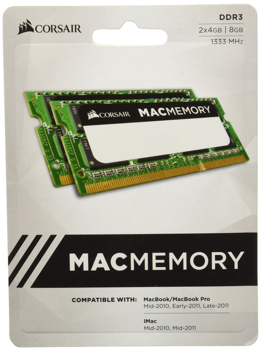 Corsair Apple Certified 8GB (2x4GB) DDR3 1333 MHz PC3 10666 Laptop Memory (CMSA8GX3M2A1333C9)