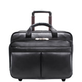 McKlein 87855 USA Bowery 15" Leather Wheeled Laptop Briefcase Black