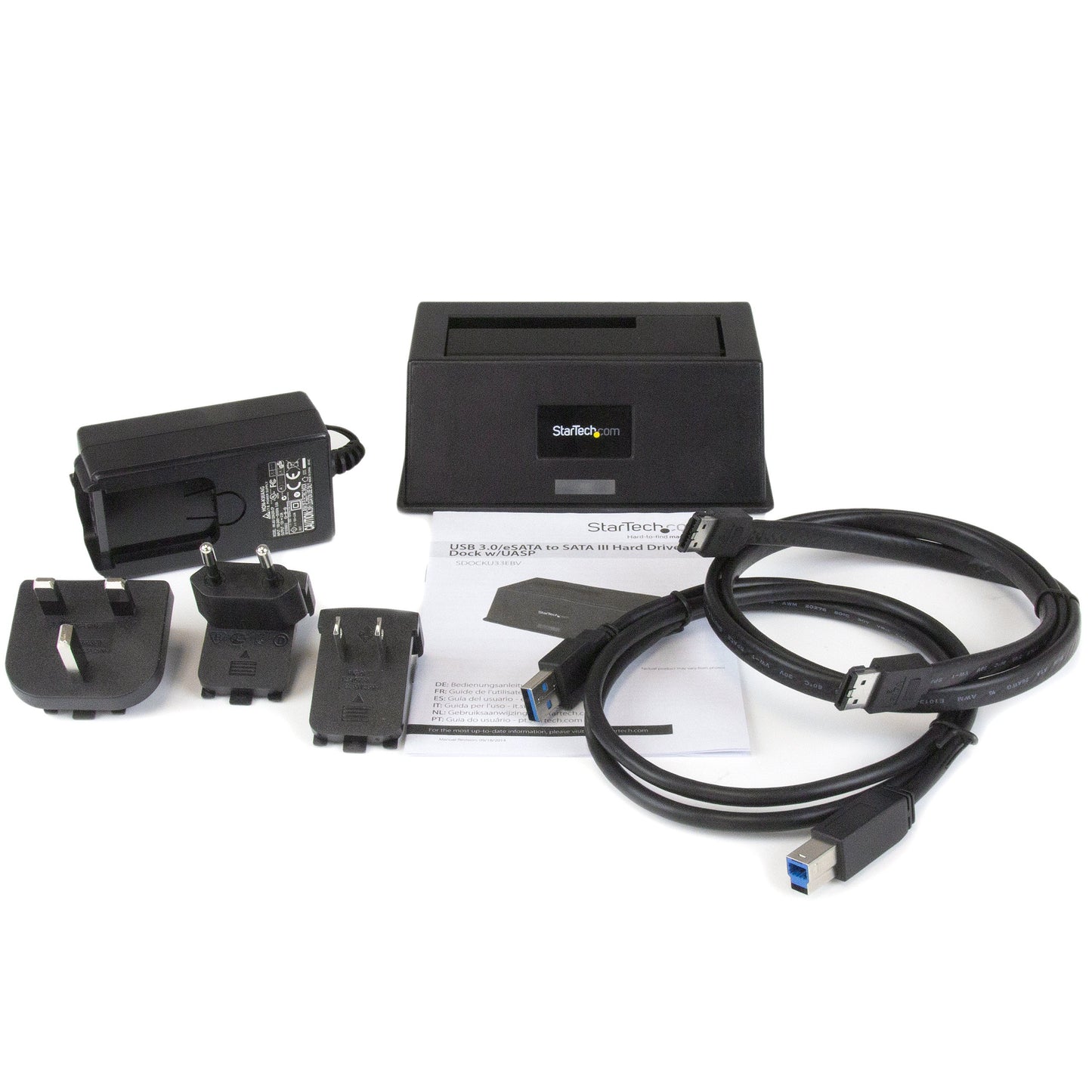 StarTech.com eSATA/USB 3.0 SATA III Hard Drive Docking Station SSD/HDD with UASP - 2.5/3.5" SATA I/II/III SSD/HDD Dock with UASP (SDOCKU33EBV)