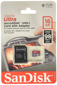 Sandisk Ultra - Flash Memory Card - 16 GB - MicroSDHC UHS-I (SDSQUNC-016G-AN6IA)