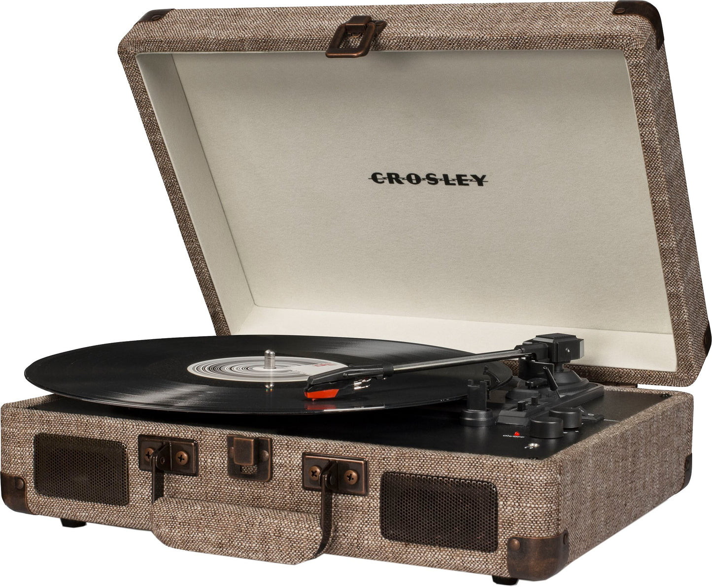 Crosley CR8005D-HA Cruiser Deluxe Portable 3-Speed Turntable with Bluetooth, Havana
