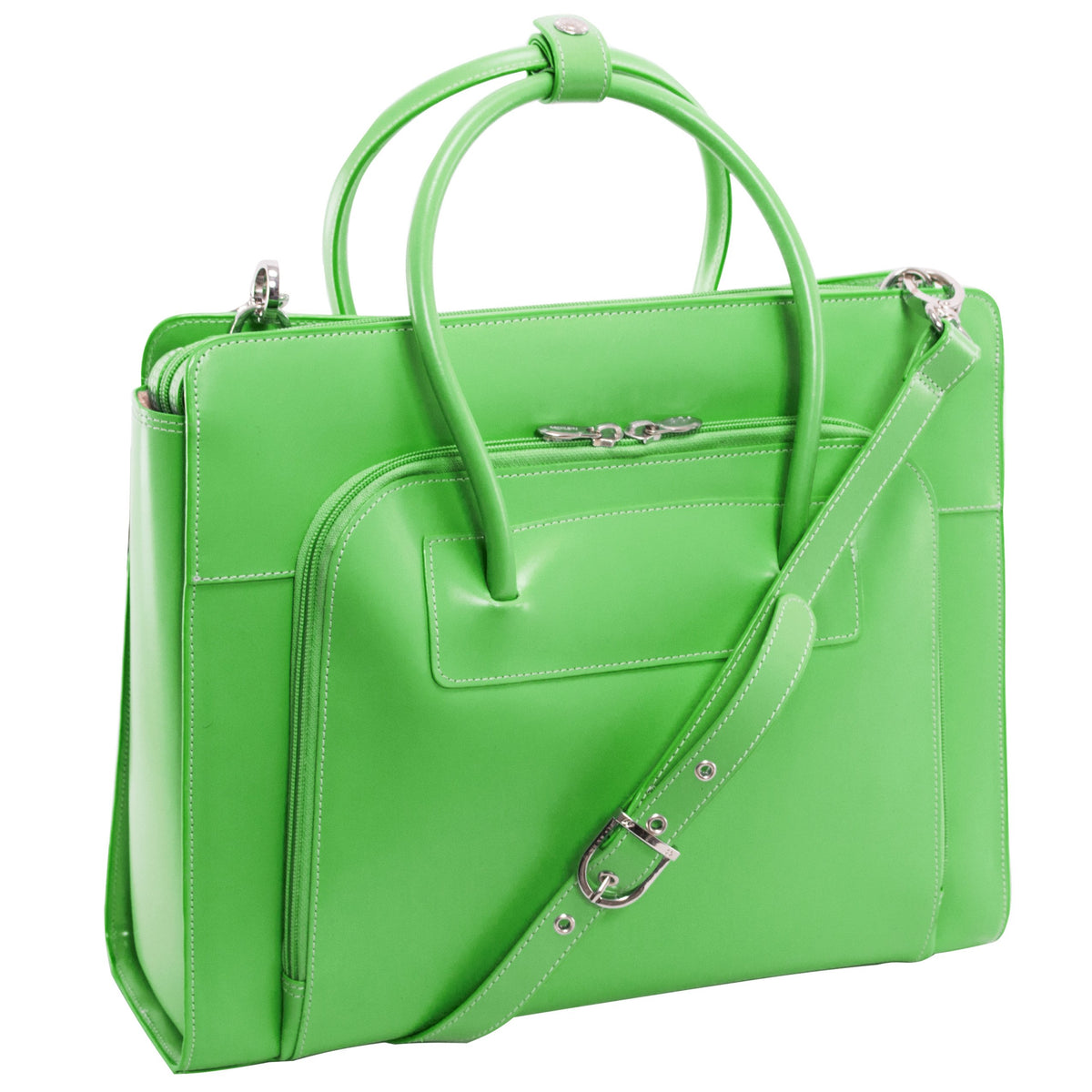 McKleinUSA 94331 LAKE FOREST Leather Women's Case with Removable Sleeve, Green