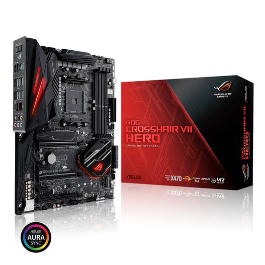 ASUS ROG Crosshair VII Hero AMD Ryzen 2 AM4 DDR4 M.2 USB 3.1 Gen2 ATX X470 Motherboard