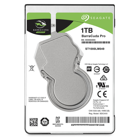 Seagate Barracuda Pro Performance Internal Hard Drive SATA HDD 1TB 7200RPM 6Gb/s 128MB Cache 2.5-Inch (ST1000LM049)
