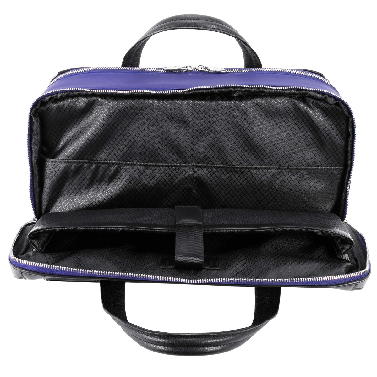 McKlein 18567 USA Harpswell 17" Nylon Dual Compartment Laptop Briefcase Navy