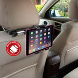 Macally Car Headrest Mount Holder for Apple iPad Pro/Air/Mini, Tablets, Nintendo Switch, iPhone, Smartphones 4.5" to 10" Wide with Dual Adjustable Positions and 360° Rotation (HRMOUNTPRO)