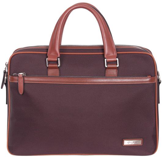 Medium 14 Inch Womens Leather Trim Laptop Pilot Case with Padded Notebook/Ultrabook Compartment (Tunis GFC016)