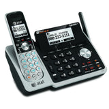 ATT 2-Line Cordless DECT 6.0 phone with DIB and Handset Caller IDs, ITAD, Speakerphones, Black and Silver (TL88102)