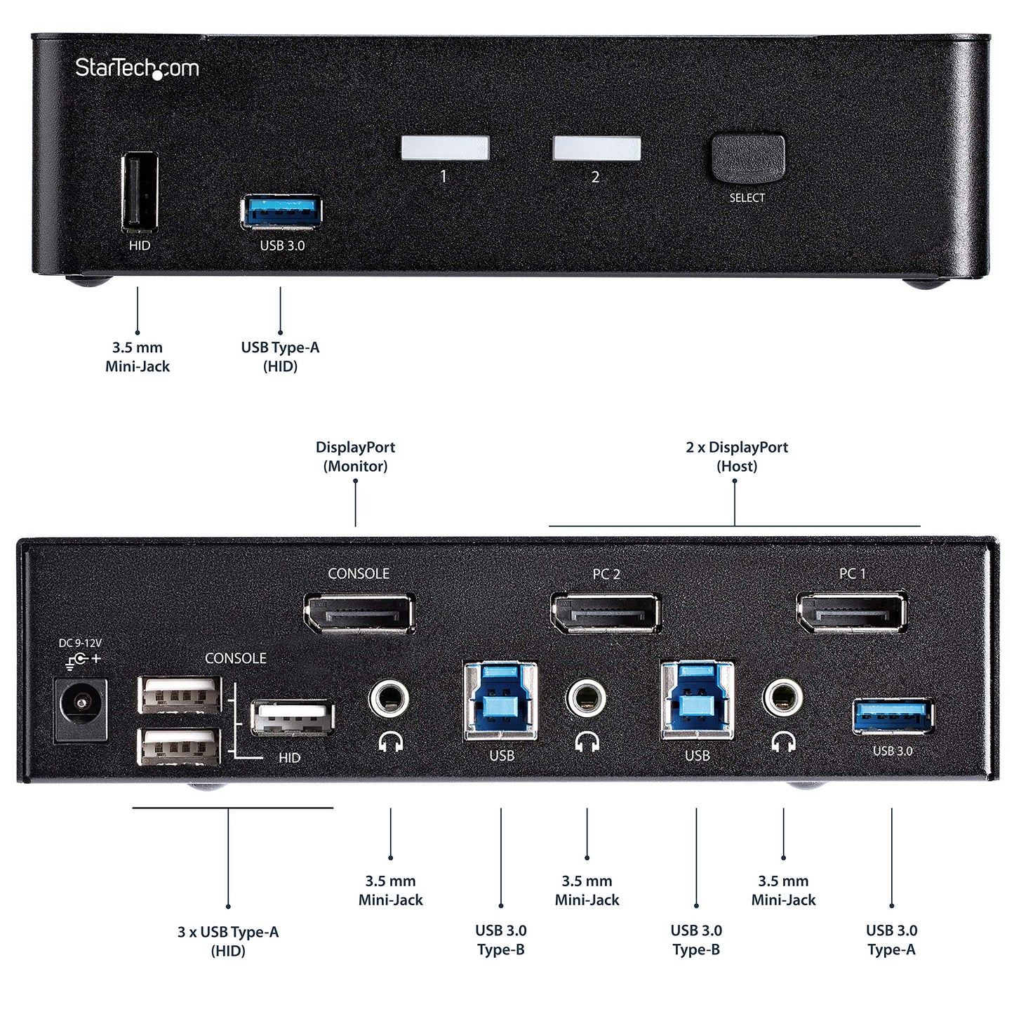 StarTech SV231DPU34K 2-Port DisplayPort KVM Switch - 4K 60Hz
