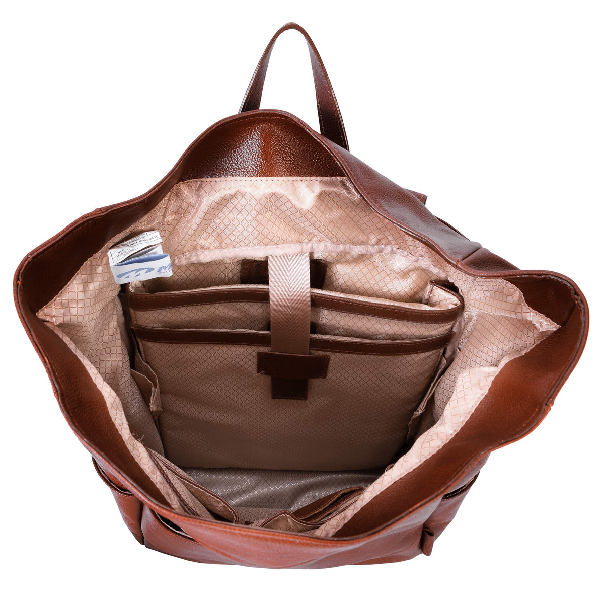 McKlein Pebble Grain Calfskin Leather, Dual Access Laptop Backpack, Brown (88734)