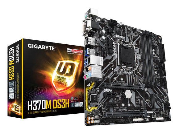 GIGABYTE H370M DS3H (LGA1151/Intel/H270/USB 3.1 Gen 1 (USB3.0) Type A Type C/Micro ATX/DDR4/Motherboard)