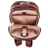 McKlein Pebble Grain Calfskin Leather, Dual Compartment Laptop Backpack, Brown (88554)