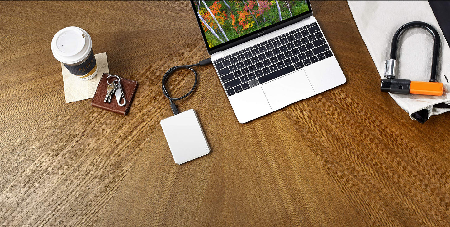 LaCie Mobile Drive 1TB External Hard Drive HDD - Moon Silver USB-C USB 3.0 Thunderbolt 3, for Mac and PC Computer Desktop Workstation Laptop (STHG1000400)