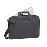 Rivacase 15.6 inch Laptop Bag w/Adjustable Strap and Anti-Slip Shoulder Pad - Black