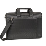 Rivacase 15.6 inch Laptop Bag w/Adjustable Strap and Anti-Slip Shoulder Pad - Black