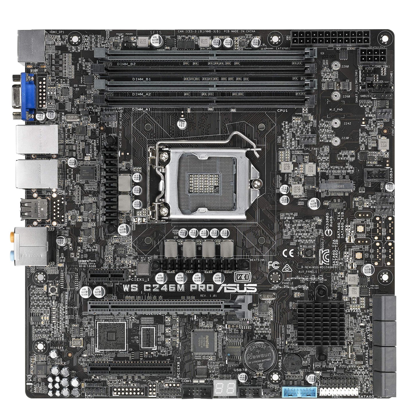 ASUS LGA1151 ECC DDR4 M.2 C246 Server Workstation Micro ATX Motherboard for 8th Generation Intel Core Motherboards WS C246M PRO
