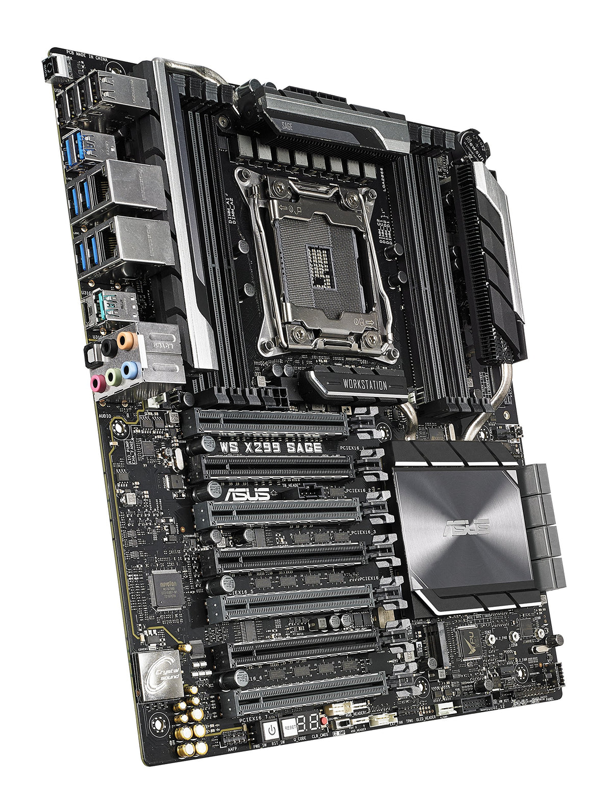 ASUS WS X299 SAGE LGA2066 DDR4 M.2 U.2 X299 CEB Motherboard for Intel Core X-Series Processors with Quad-GPU Support, DDR4 4200MHz, Dual M.2 & U.2 Support