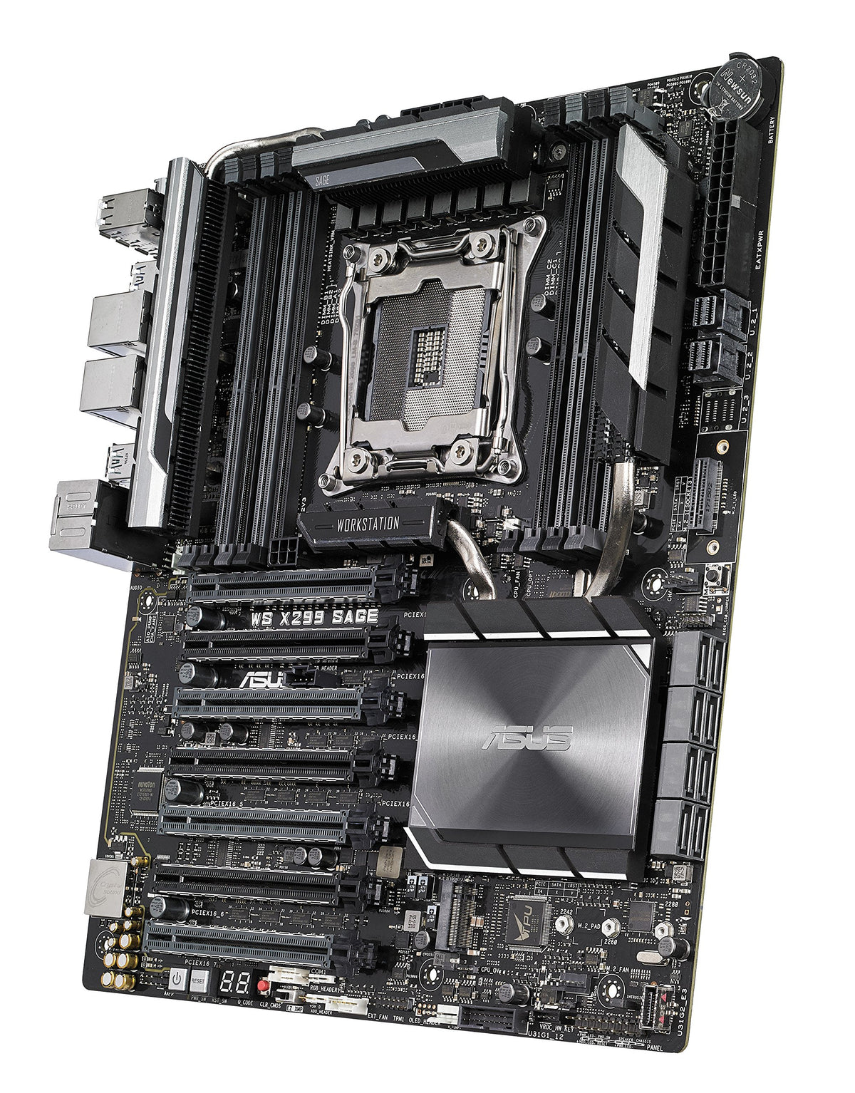 ASUS WS X299 SAGE LGA2066 DDR4 M.2 U.2 X299 CEB Motherboard for Intel Core X-Series Processors with Quad-GPU Support, DDR4 4200MHz, Dual M.2 & U.2 Support