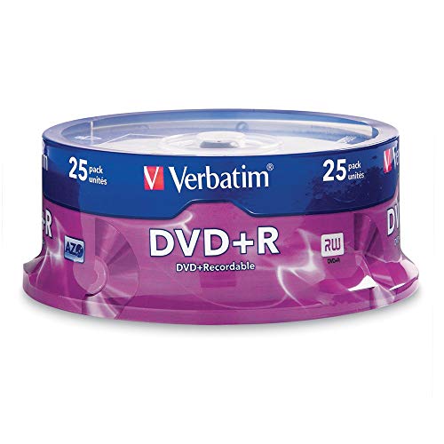Verbatim 4.7GB up to 16x Branded Recordable Disc DVD+R 25-Disc Spindle 95033