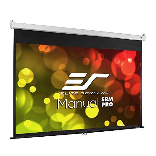 Elite Screens Manual SRM Pro, 120-inch 16:9, Slow Retract Pull Down Projection Manual Projector Screen, M120HSR-Pro