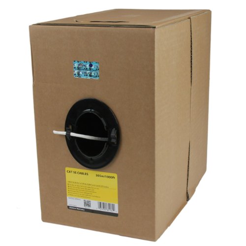 StarTech.com 1000 ft Bulk Roll of White CMR Cat5e Solid UTP Riser Cable - Cat 5e Riser Cable - Cat.5e CMR Ethernet Cable