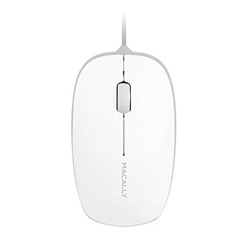 Macally 3 Button USB 800DPI Optical Wired Mouse with 4 foot cord, for Mac and PC