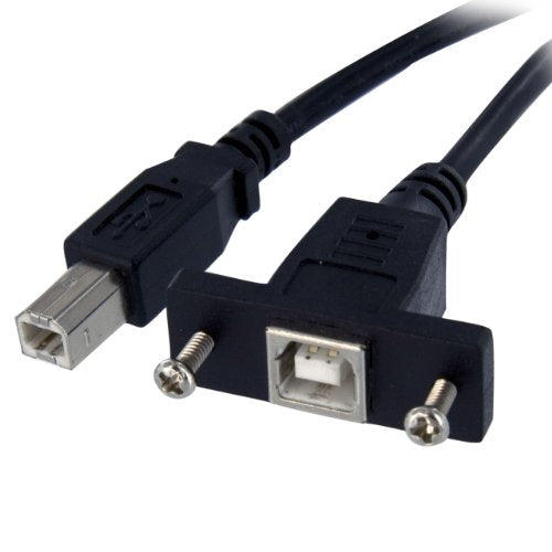 StarTech.com 3-Feet Panel Mount B to B Female to Male Adapter Cable (USBPNLBFBM3)