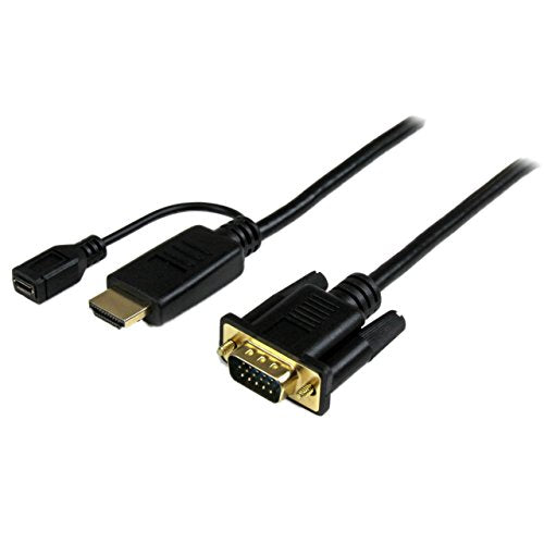 StarTech.com HD2VGAMM10 HDMI to VGA Adapter with Intergrated 10 Foot cable - Black - 1920x1200 / 1080p