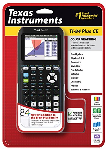 Graphing calculator with a color display and familiar TI-84 Plus functionality.Sleek and thin design including slide cas