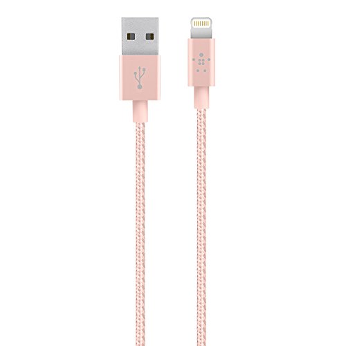 Belkin Apple Certified MIXIT Metallic Lightning to USB Cable, 4 Feet (Rose Gold)